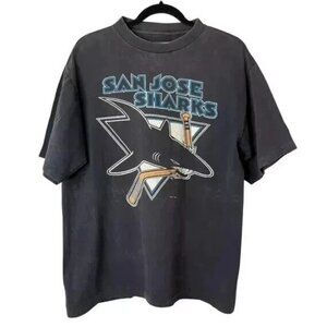 Vintage Style 1991 San Jose Sharks T-shirt Black Color Reprint Shirt Men Women